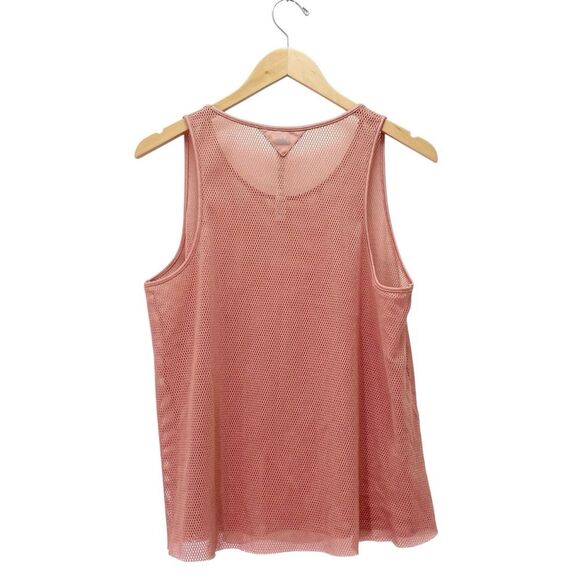 Alo Yoga Lucid Tank Top Size Large Pink Mesh Sheer Breathable Workout Coverup - Picture 3 of 11